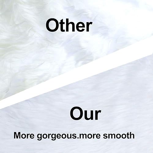 Miniatura 5 de Awtlife - Falda de árbol de Navidad de piel sintética de lujo, 60 pulgadas, suave, blanco nieve, elegante para decoración navideña