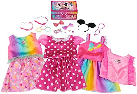 Minnie Disney Junior Mouse Bowdazzling Dress-Up and Pretend Play Trunk, Fits Sizes 4-6X, Kids Toys for Ages 3 Up, Amazon Exclusive