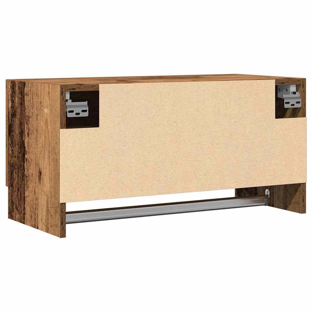 Gecheer Armadio Legno Vecchio, Organizer per Abbigliamento con Asta Appendiabiti 70x32,5x35 cm in Truciolato e Metallo, Armadio da Camera da Letto per Uomo e Donna