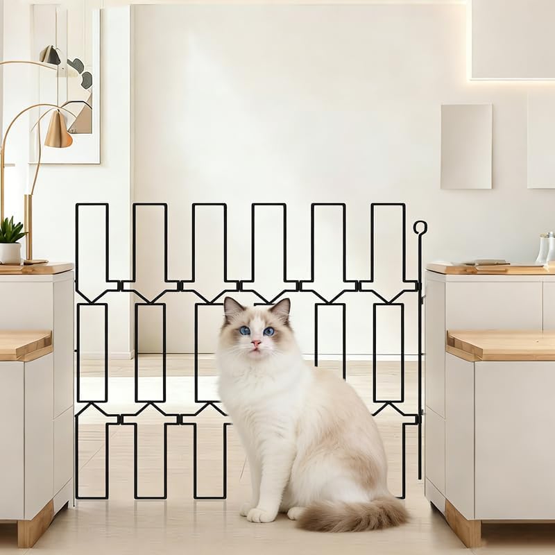 Metal Telescopic Gate for Pet, Extra Tall 31'' Height, Adjustable Width 25-40 Inches, Retractable Pet Barrier, Black Steel Safety Barrier for Doorways, Hallways, Stairs (25inch)