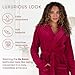 Be Relax Bathrobes for Women - Fashionable Berry Bath Robe Hoodies - Terry Cotton Knee Length Robe with Belt & Front Pockets - Cozy & Machine Washable Material - HOOD-BERRY-XXL