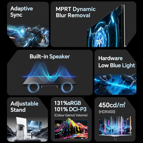 Image of KTC Gaming Monitor 27 Inch | 2K@200Hz (OC 210Hz) | Built-in Speakers | Fast IPS Panel | 1ms Response Time (MPRT) | 450 cd /㎡ Brightness, HDR400 | Adaptive Sync | 131% sRGB, 97% DCI-P3, ΔE＜2 | White