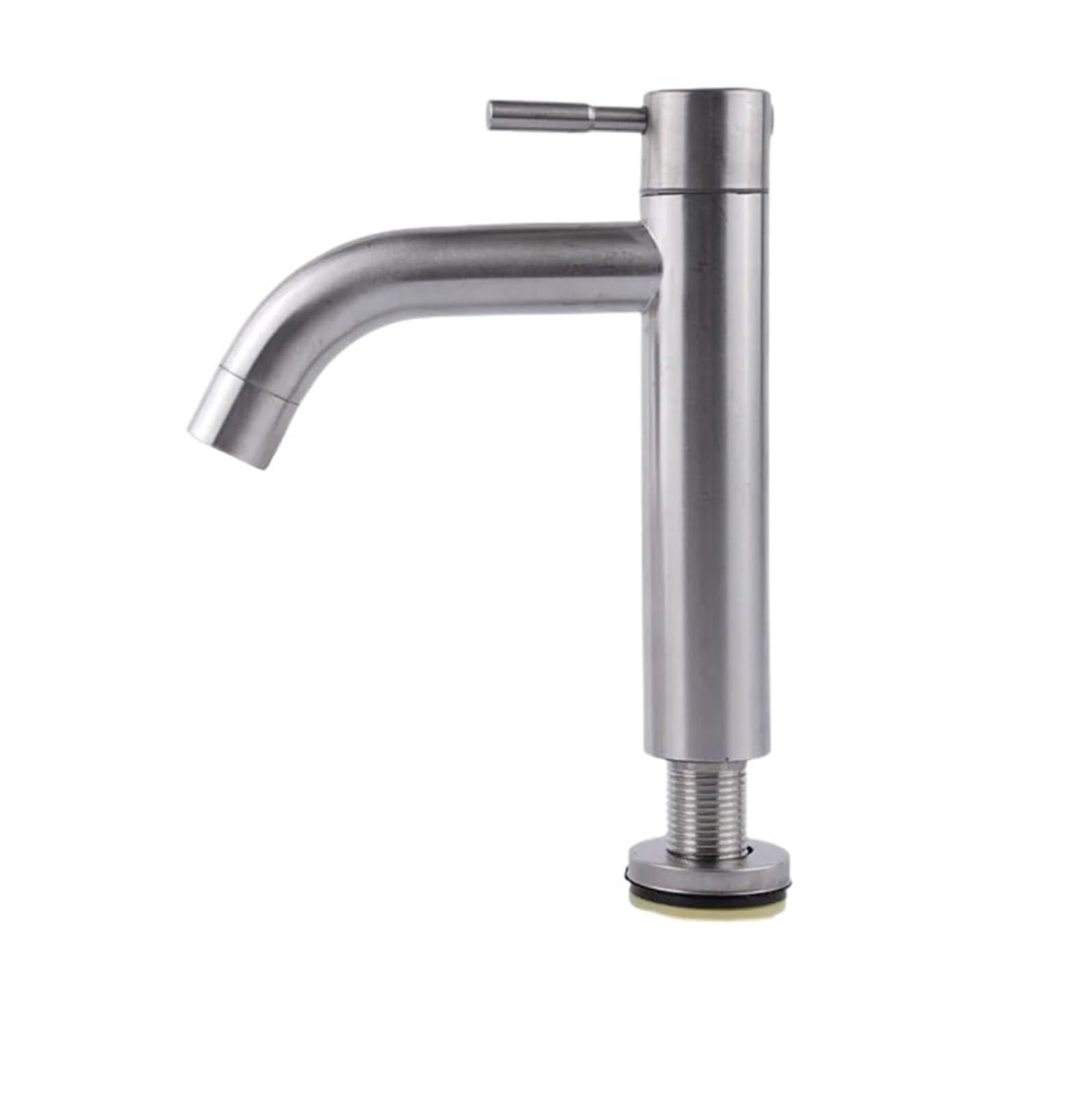 Gqnblvhzupdm C Silver Kitchen Faucets, Black Bathroom Faucet Single Cold Water Basin Sink Tap, Stainless Steel Paint Faucets Deck Mounted Hole Tapware(C Silver)