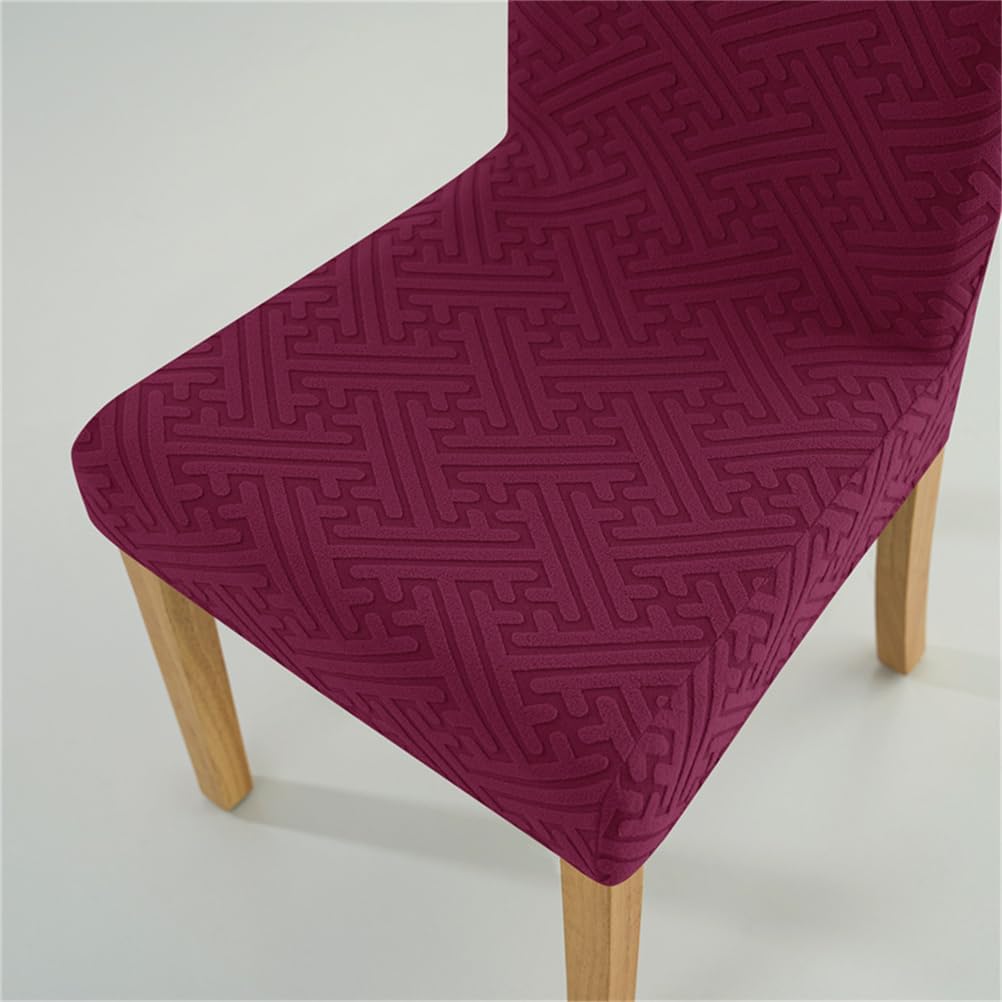 Stretchable Parsons Dining Chair Slipcovers - High Back Elastic Covers Washable Chairs Furniture Protector for Restaurants, Banquet, Cafe, Event,Red,6PCS