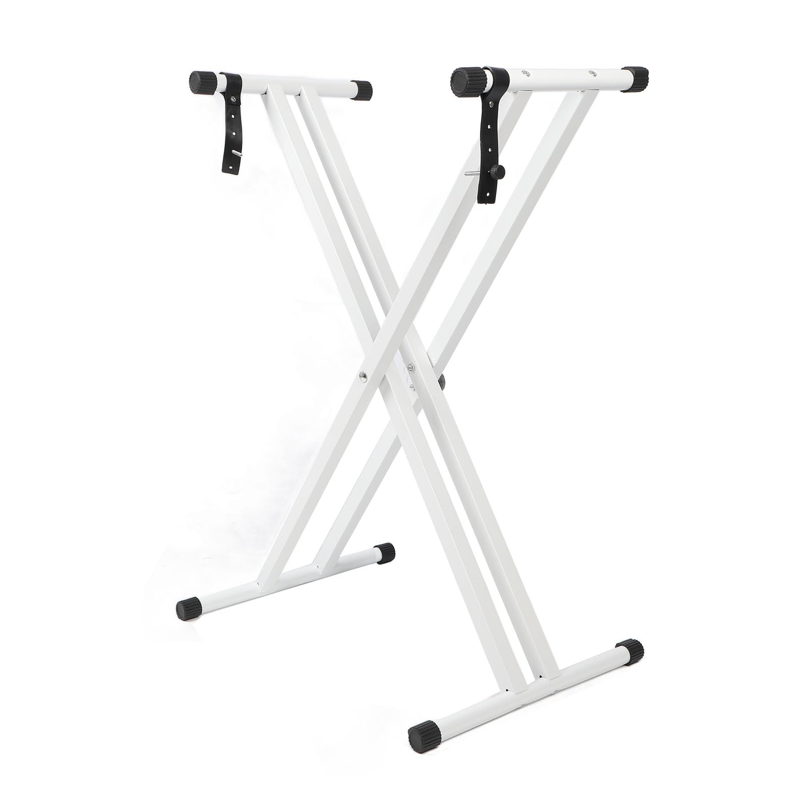 Supporto per Tastiera Double X Resistente con Cinghie di Bloccaggio e Cappelli Antiscivolo per Pianoforte Elettronico da 54-88 Tasti