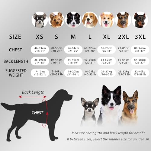 Dotoner Winter Hundemantel mit Beinen, Elastischer Wasserdicht Hundejacke Hund-Overall Fleecefutter Warm, Winddichte Hund Wintermantel mit Geschirrloch für kleine, mittelgroße und große Hunde