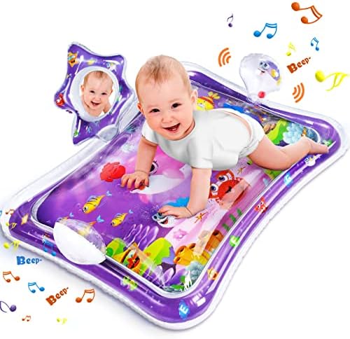 HahaGift Mirro Tummy Time Water Mat,Sensory Toys for Babies 0-3-6-12 Months,Baby Stuff for Newborn Baby Toys 0-6-12 Months Girls Gifts,Baby Sensory Play Water Mat Crawling Development Activity Toys