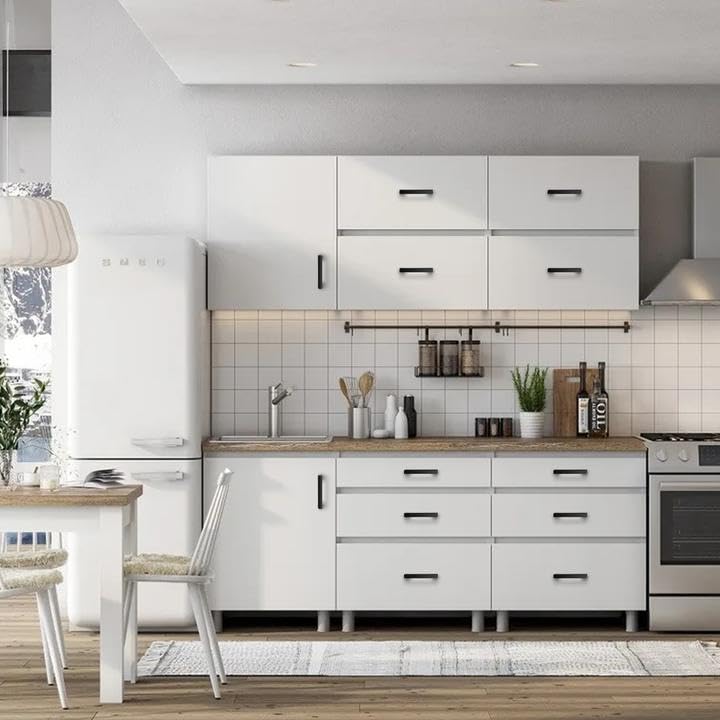 Probrico Paquete de 30 tiradores de barra negra mate para gabinetes de 3-3/4 pulgadas, tiradores cuadrados de acero inoxidable para cajones de tocador, dormitorio, armario, cocina, muebles modernos