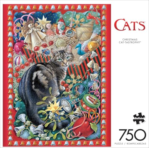 Buffalo Games - Christmas Cat-tastrophy - Rompecabezas para adultos de 750 piezas | Tamaño terminado 24 x 18 pulgadas, tablero reciclado, incluye póster miniatura 3