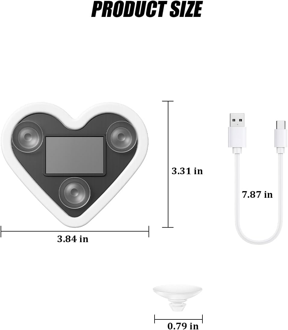 Heart-Shaped Car LED Ambient Light, 2PCS Solar-Powered 5 Modes USB C Vehicle Windows LED Neon Lamp, Romantic Automotive Screen Decorative Lights, Universal Fit (Red)