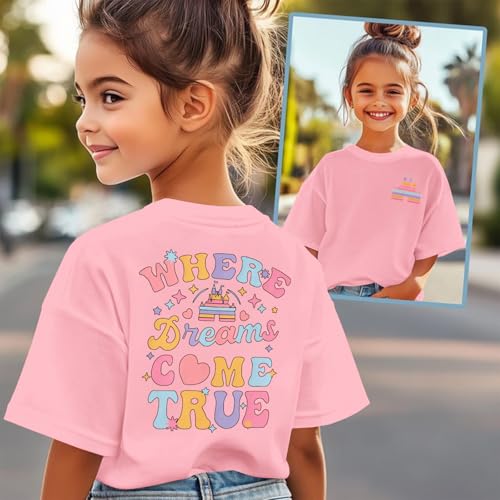 BOUTIKOME Magic Kingdom Shirts for Girls Where Dreams Come True T-Shirt Kid Castle Graphic Tees Magical Fairy Tale Gift Tops2