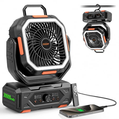 OGERY Portable Fan Rechargeable Stepless Speed Control