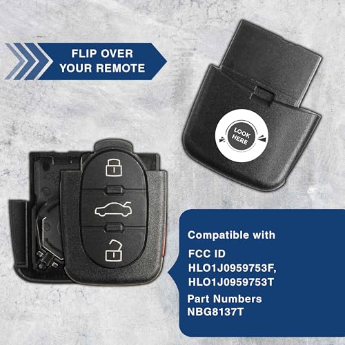 KeylessOption Keyless Entry Remote Key Fob Shell Case Button Pad Flip Key Cover For VW Audi by KeylessOption - Image 7