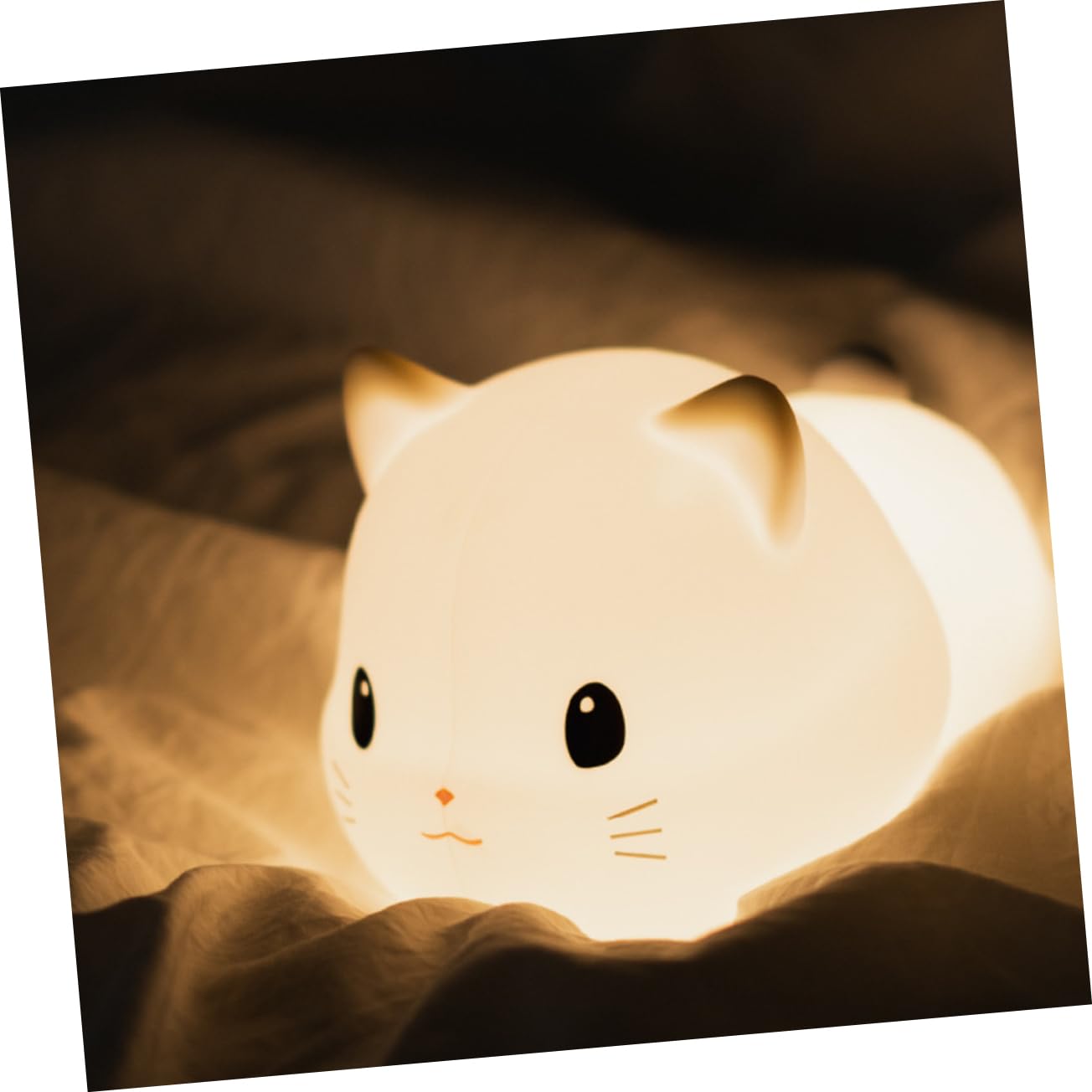 Gadpiparty 1pezzi Lampada Notturna Forma di Gatto Luce da Tavolo Morbida senza Luce Intensa Lampada da Notte USB Comoda per Dormire Decorativa per Interni