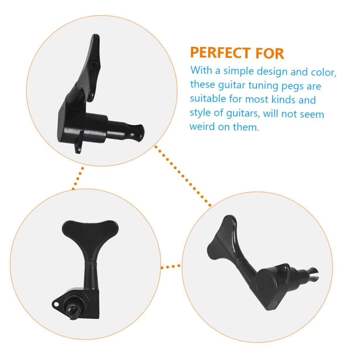 BESPORTBLE 1 Set Electric Bass Guitar Closed Tuners Pegs Durable Tuning Knobs for Easy String Compatible with String Electric and Acoustic Guitars Kit