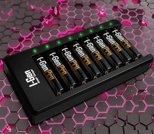 I-Gen G811 8'li Pil Şarj Aleti + 8 Adet AAA Pro 1100 mAh Şarj Edilebilir İnce Şarjlı Kalem Pilli Set 1.2V Ni-MH