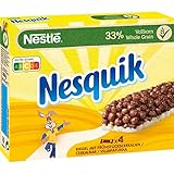 Nestlé Nesquik Riegel, Cerealien mit Vollkorn-Weizen & Kakao, Müsli-Riegel To Go, mit Calcium, 1er Pack (à 4 x 25g)