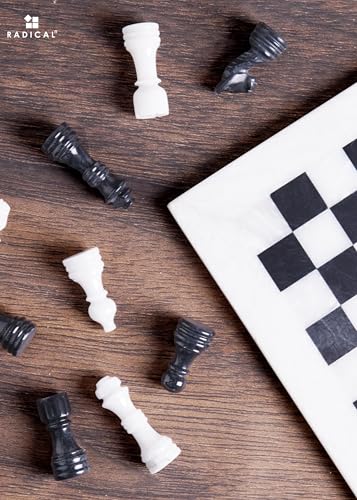 Radicaln Marble Chess Set 12'' Inches White and Black miniatura 3