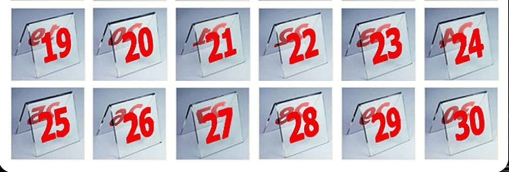 Numery stołów w stylu namiotu, Numery stołów akrylowe czarne 3,1 x 2,7 x 3,1 cala, różne rozmiary(41-50)