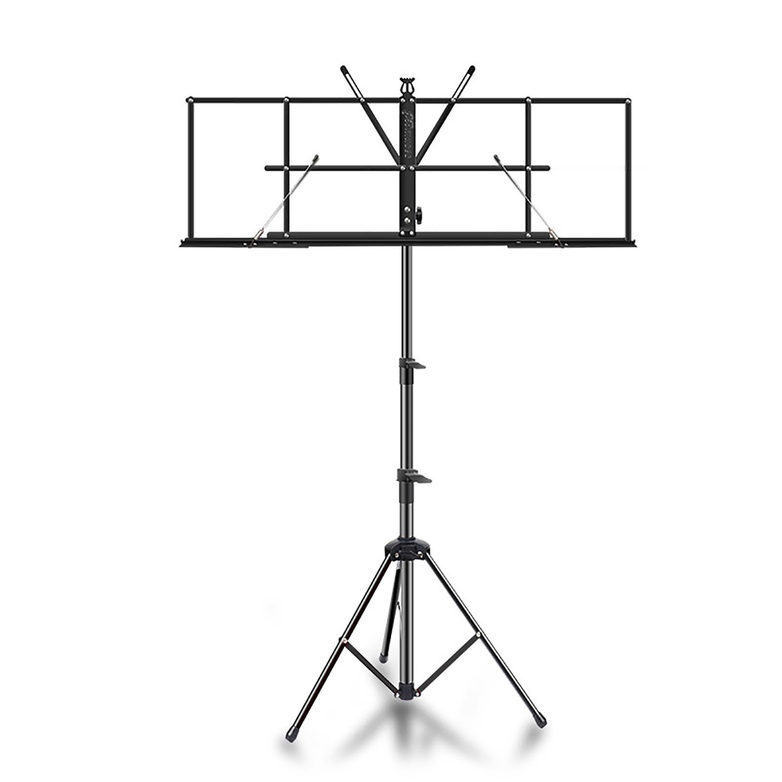 Soporte de música portátil, plegable, extra ancho, elevable, multifunción, para partituras y guitarras