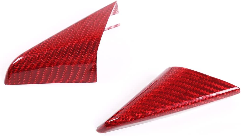Fit for Porsche 718 911 Door A-Pillar Decorative Cover Real Carbon Fiber Interior Decorative Protective Panel Cover (Red Carbon Fiber)