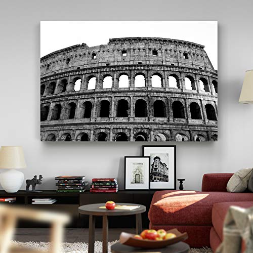 Renditions Gallery Photographic Landscape Gallery Prints Decor Collection Canvas Wall Artwork for Living Room Bedroom Kitchen Bathroom. Ready to Hang, 24x36, Colosseum
