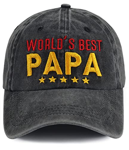 New Dad Gifts For Men, Fathers Day Birthday Gifts For Dad From Sons Daughter, Adjustable Cotton World's Best Papa Baseball Cap, Best Dad Ever Birthday Gifts For Men, Daddy, Father, Grandpa, Husband #TOP20