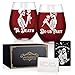 Perfectinsoy Skull Wine Glass 2 Piece with Gift Box, Zombie Design, Valentine's Day Autumn Halloween, Anniversary Wedding Gifts, Couple Gifts for Boyfriend and Girlfriend. (Do Us Set of 2)