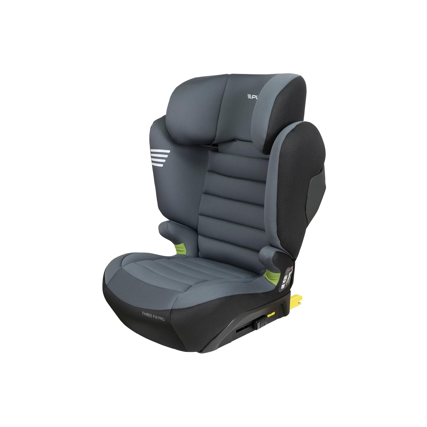 Play Three fix Pro. Silla de coche para niños de 100-150 cm (3-12 años aprox) con isofix, Extra Cómodo. Dark Wings