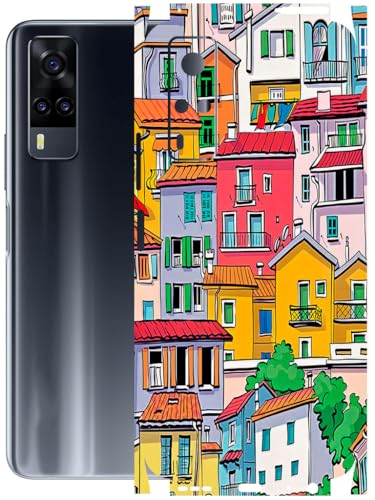 Image of AtOdds - Full Body Back Screen Guard Protector Film - Lamination Wrap Skin Sticker Compatible with VIVO Y31 | Scratchproof Matte Finish (Concrete Jungle)