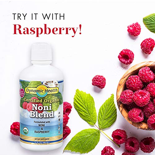 Dynamic Health Organic Noni (Morinda Citrifolia) 100% Juice | For Increased Energy & Body Health | No Additives, Vegetarian | 16Oz Plastic #TOP4