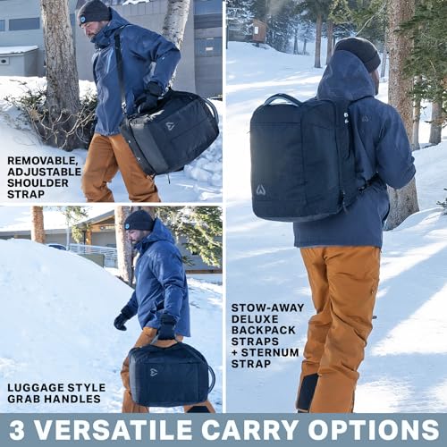 Wildhorn Brimhall 65L Smoke Blue color Ski Boot Bag & Snowboard Backpack -US Ski Team Official Supplier- Waterproof & Durable, 3 Carry Travel Options, Fits Boots, Helmets, Goggles & Outerwear by Wildhorn Outfitters - Image 5