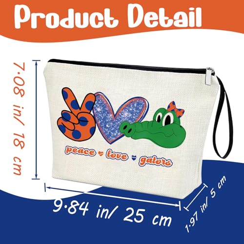 Gators Lover Gift Makeup Bag Fan Gift for Gators Merch Gator Spirit Peace Love Gators2
