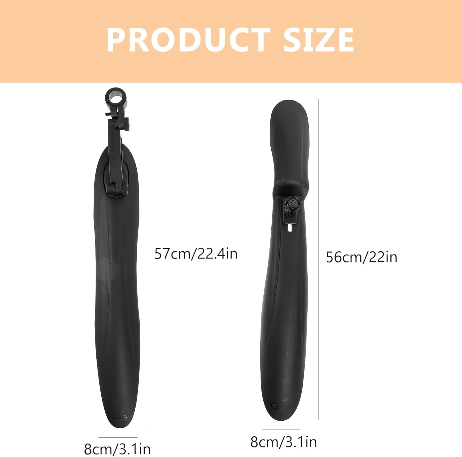 Housoutil Mountain Bike Mudguard 26-27.5 Inch Adjustable Plastic Bicycle Fender Mudguard Accessories Black Cycling Protective Splash Guard for Off-Road Riding