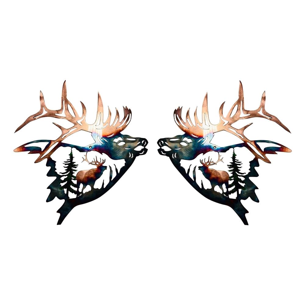 CTRLZS Rustic Metal Wall Art Decor Cabin Hunting Decor Deer Hanging Hobbyists Wildlife Pictures in Western Decor Easy to Use
