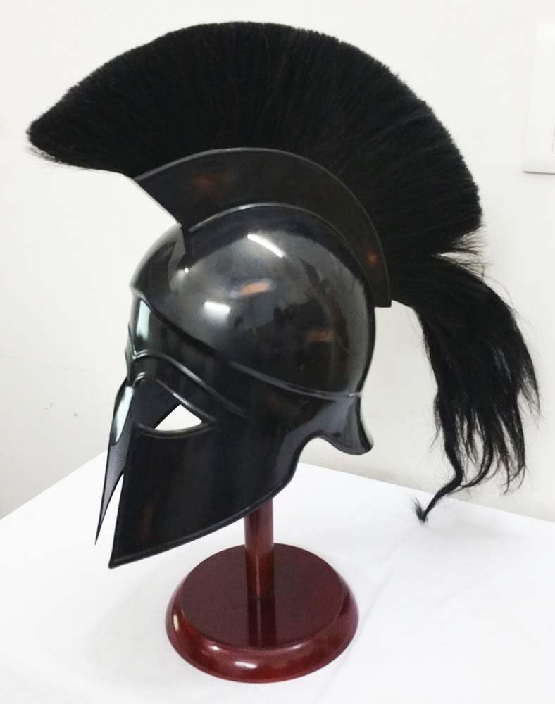 THORINSTRUMENTS Casco griego corintio, casco antiguo medieval armadura caballero espartano réplica casco con soporte libre