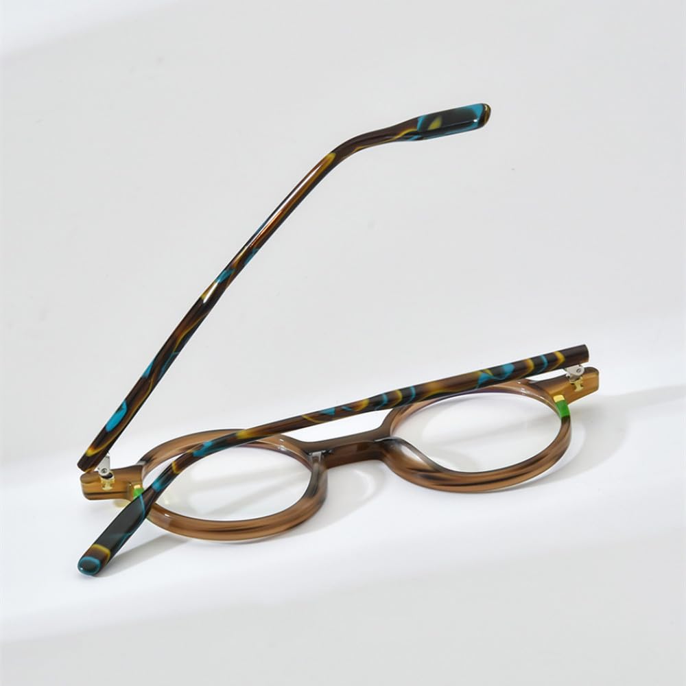 MUTYNE Occhiali da vista in acetato multicolore Montatura da uomo Occhiali da vista rotondi retrò Occhiali da vista da donna