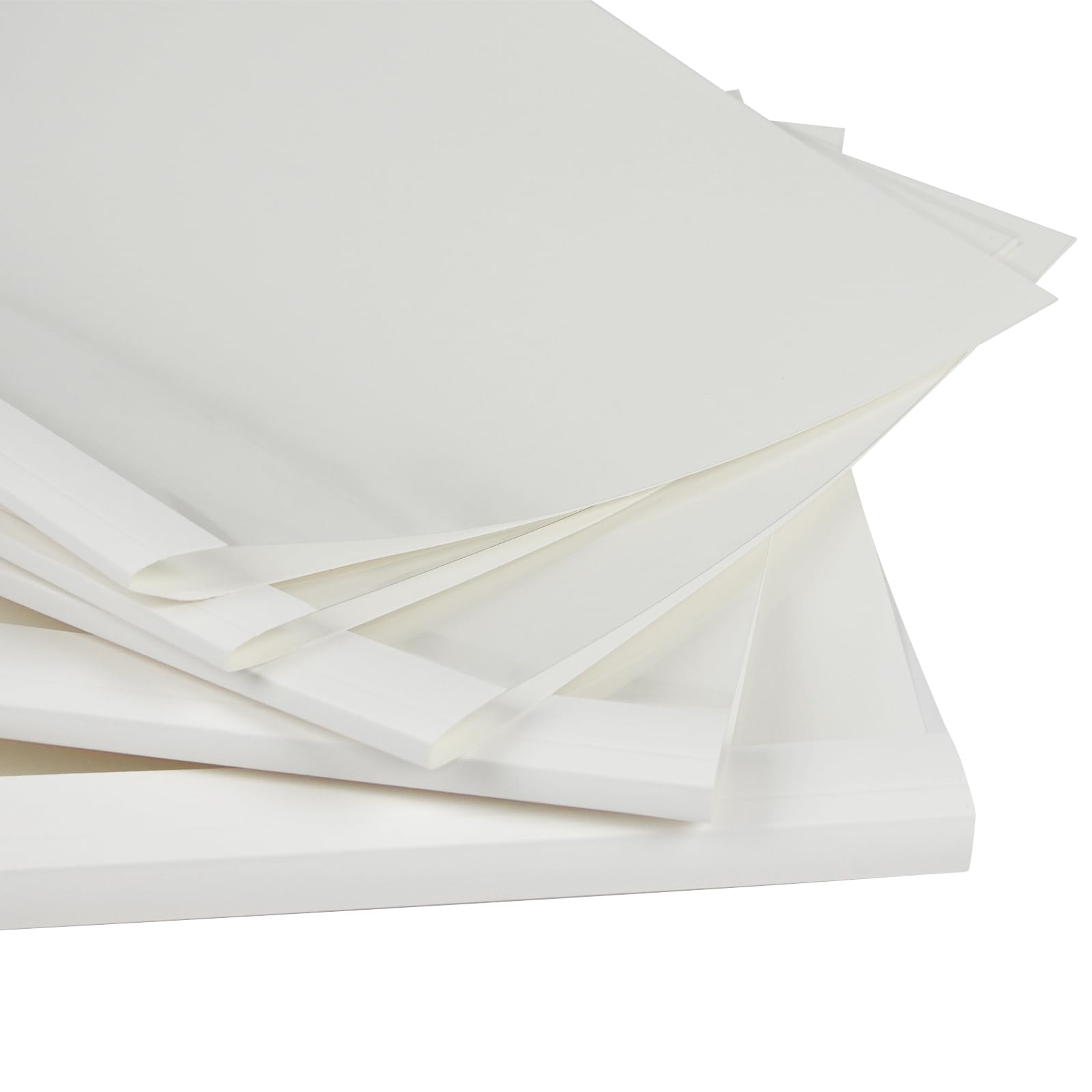RAYSON Cubiertas térmicas A4, multitamaño: 2 mm, 3 mm, 4 mm, 6 mm, 12 mm, transparente/blanco, pack de 25