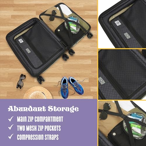 FUL Wizard of Oz 22.5 Inch Carry-On Luggage, Hardshell Rolling Suitcase with Spinner Wheels, Black3