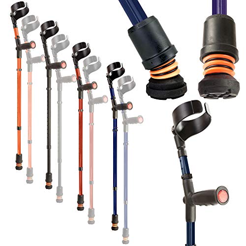 Flexyfoot stoßdämpfende Gehhilfe mit weichem Griff, einzelne Krücke, doppelt verstellbar, Blau, bietet zusätzliche Sicherheit und Halt, reduziert Stöße und Erschütterungen Cover