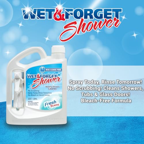 Wet & Forget Shower Cleaner Spray Multi-Surface Weekly Application Requires No Scrubbing, Bleach-Free Formula, Ready to Use, Fresh Scent, 3 Months of Cleaning, 64 Fluid Ounces, 1 Pack - Image 3