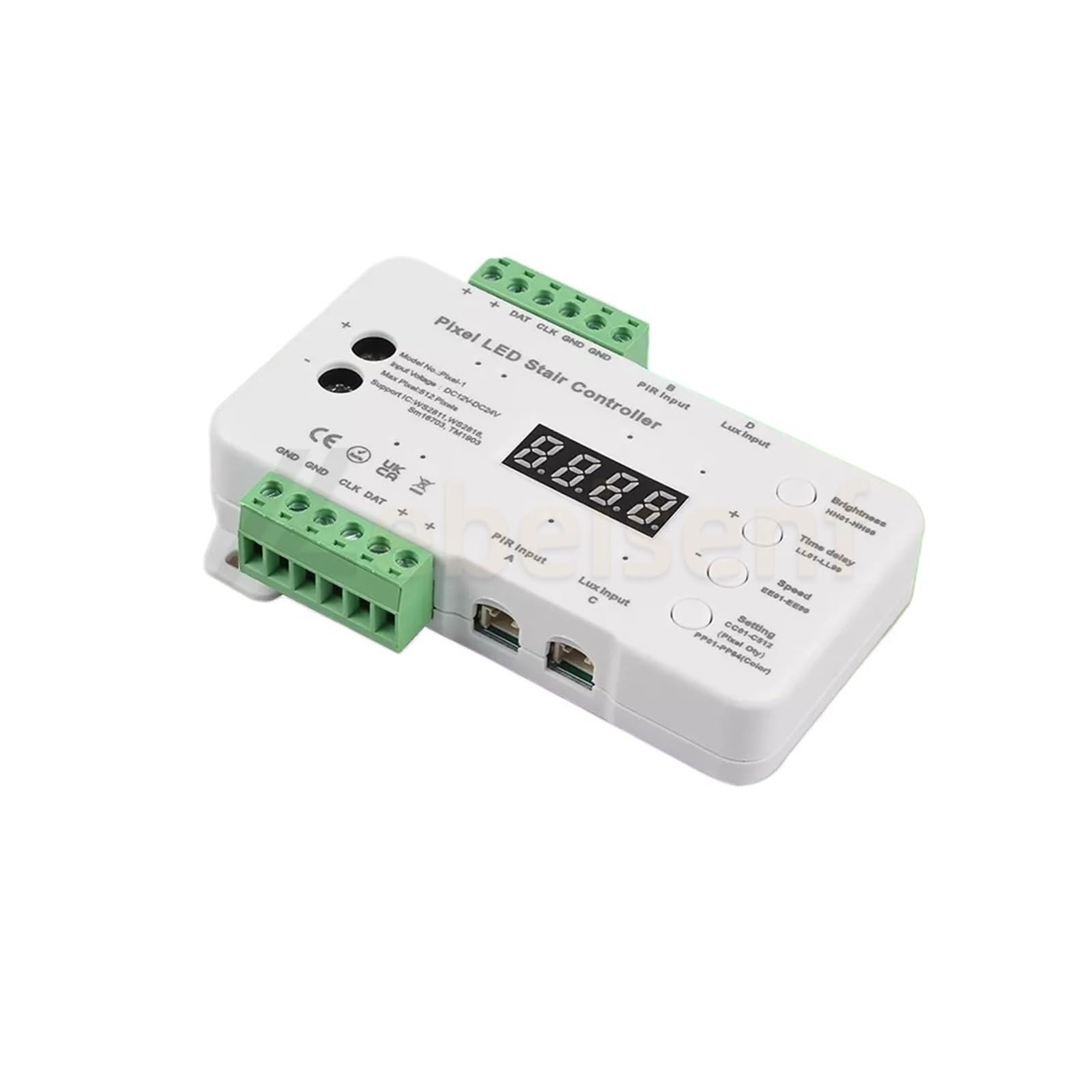 Kontroler oświetlenia schodowego, 10m/zestaw Pixel LED Kontroler Poręczy Schodowej PIR Czujnik Ruchu Światła Dziennego WS2811 RGB Pixel Strip Ściemniacz Światła Wewnętrznego 12V 100W Moc(Full set)