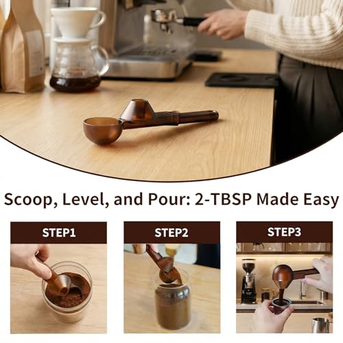 Image of 2 Pcs Coffee Scoop with Funnel for Reusable K Cup, 2 TBSP Measuring Spoon