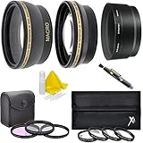 58mm Lens Filter Kit for Canon PowerShot G16 G15 (Includes Wide Angle, Telephoto, 3PC Filter Kit, 4PC Macro Lens Kit, Pen Dust Lens Cleaner, Lens Tube Adapter)