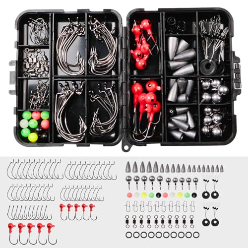 WOLFSKIN Fishing Tackle Box, 148pcs Tackle Set, Portable