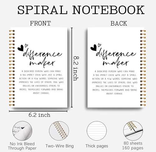 Carnet de notes à spirale Difference Maker 101 pour bureau
