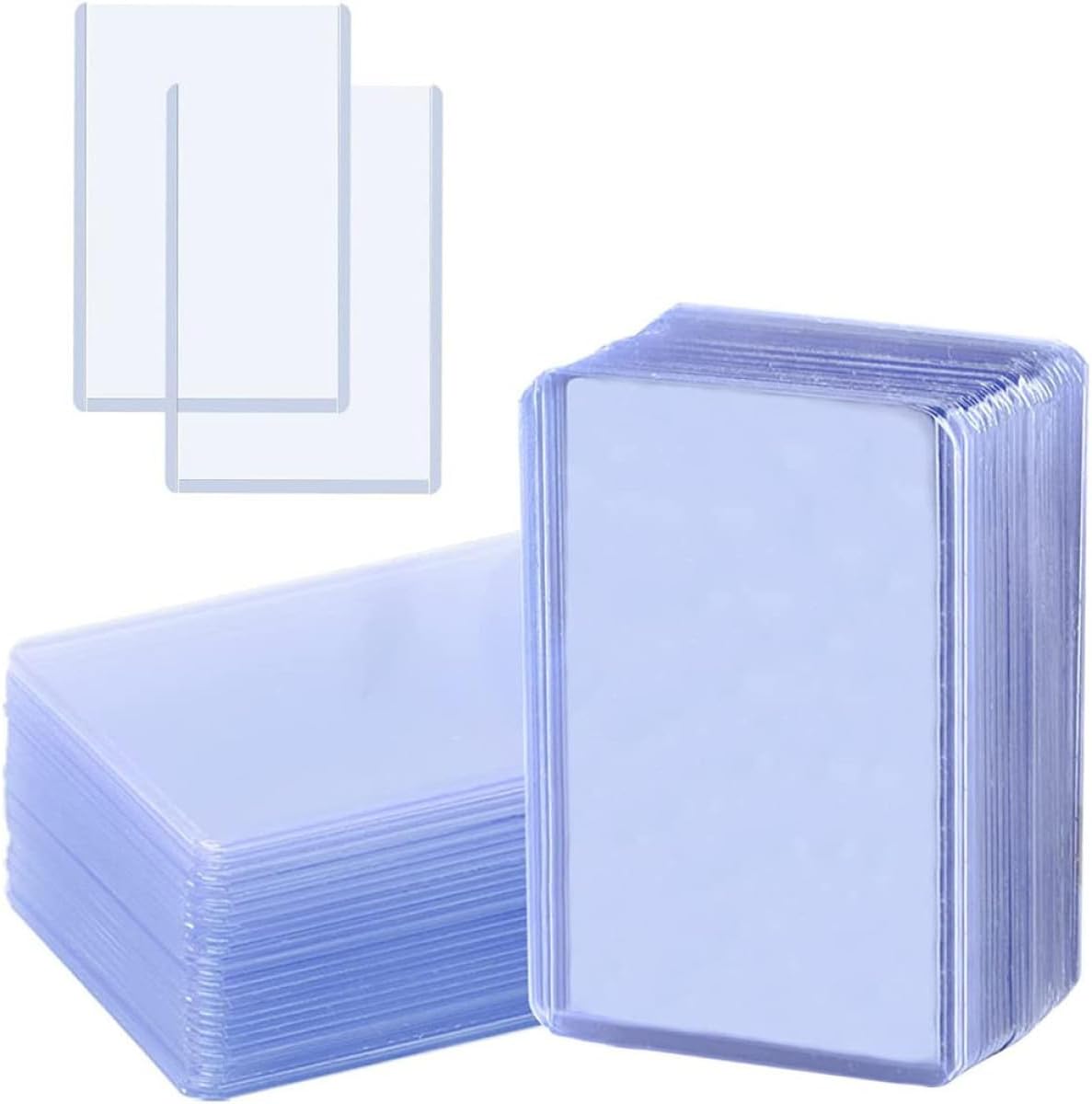100pcs PVC Deck Protectors Standard Trading Card Sleeves for Baseball and Football Cards 35pt Thickness Display Covers for Collectible Game and Sports