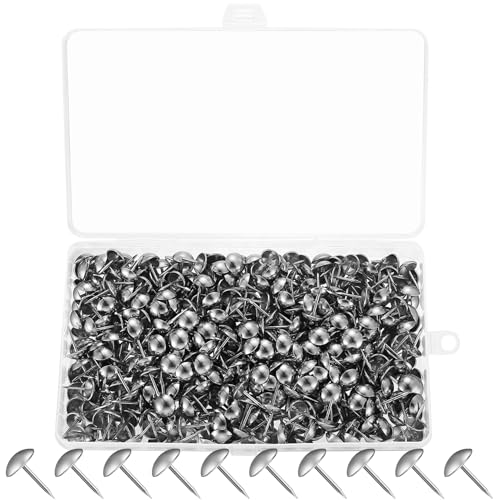 Tenbrachian 580 Pcs Tachuelas Tapiceria, Chinchetas Tapiceria, Tachuelas para Madera, Tachuelas de Tapicería para Muebles, Clavos de Tapicería Decorativos Vintage para Sofá Silla Cama (Plata)