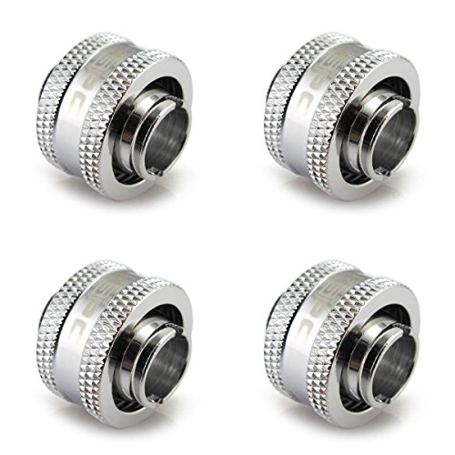 Super Deal Product XSPC G1/4" to 7/16" ID, 5/8" OD Compression Fitting V2 for Soft Tubing, Chrome, 4-Pack
