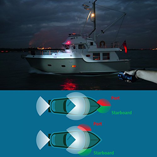 Obcursco Boat Navigation Lights, Led Boat Lights Bow And Stern, Vertical Mount Red And Green Marine Navigation Lights, Perfect Replacement For Pontoon, Bass Boat, Jon Boat (Sliver) #TOP5